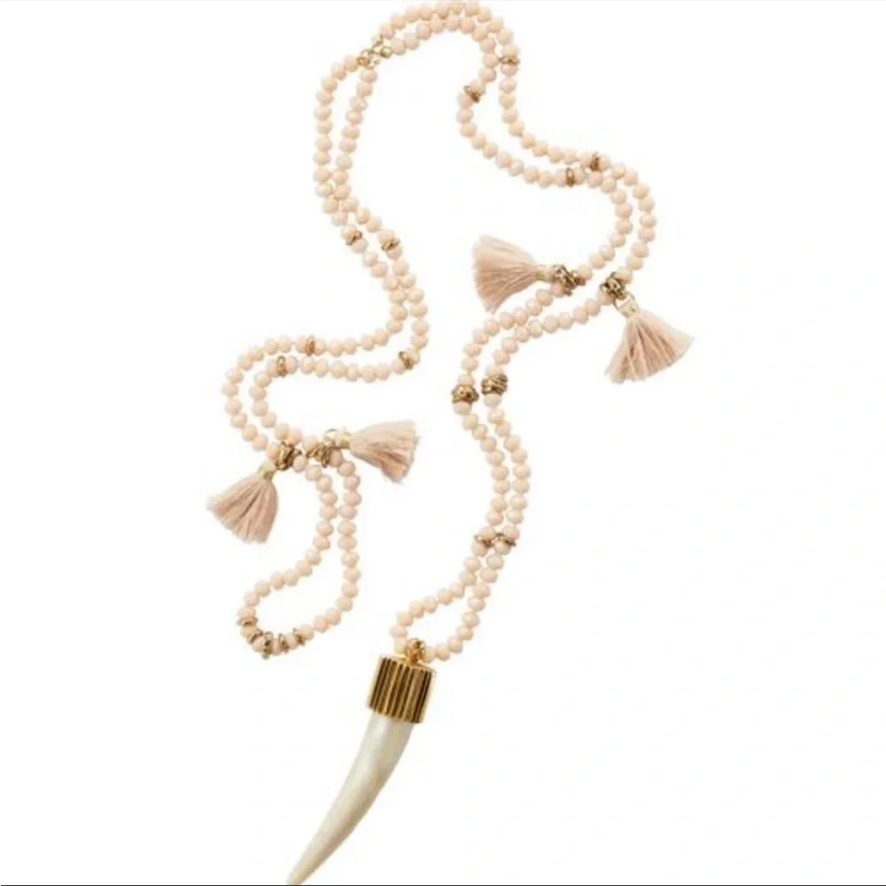 India Hicks Free Spirit horned tassel necklace EUC - Picture 3 of 7